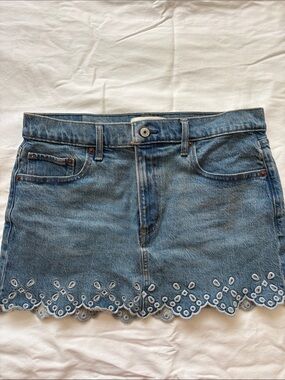Abercrombie Denim Mini Skirt with Lace Detail
